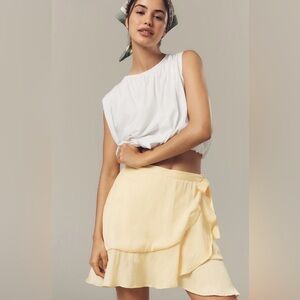 Maeve Pale Yellow Ruffle Mini Skirt